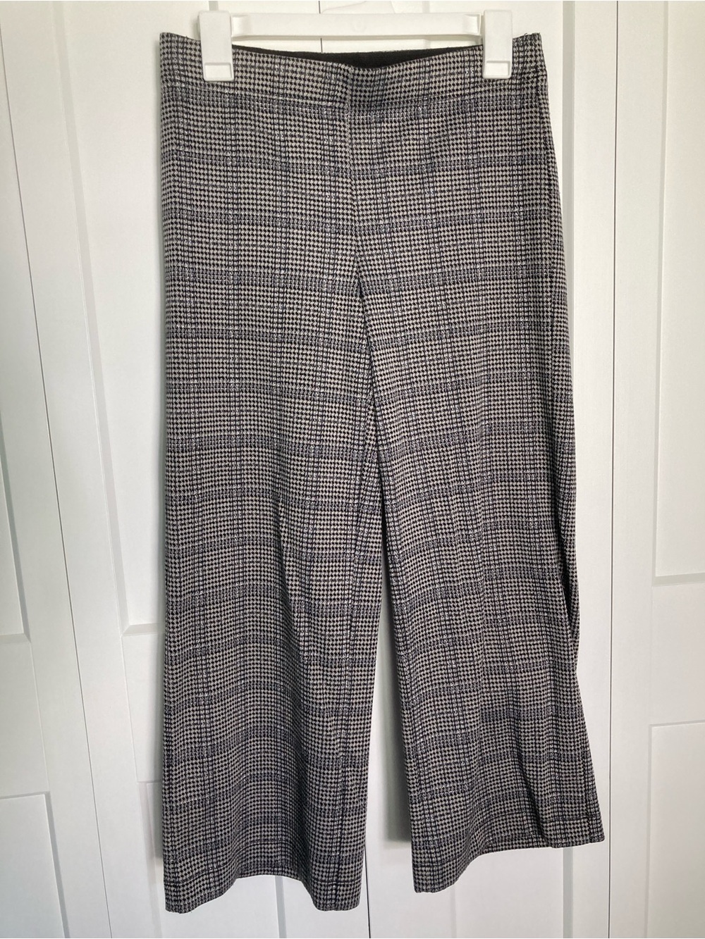 LOFT XSP Wide Leg Plaid Crop Trousers